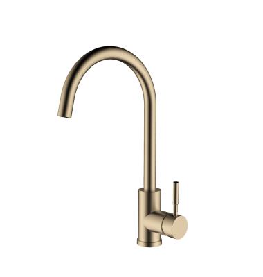 China CUPC High End Modern Classic SUS304 Brushed Single Hole Single Hole Kitchen Mixer Gold Handle Hot Cold Water Tap Faucets For Sink for sale