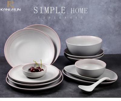 China ZXC Pottery And Stocked Porcelain Dinnerware Dinnerware Plate And Ceramic Plate Dinnerware For Hotel for sale