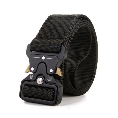 China Tactical Metal Heavy Duty Quick Release Buckle High Strength Mens Belts Webbing Riggers Climbing Nylon Belts for sale