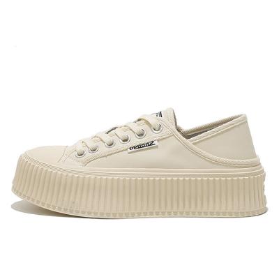 China Whip stepped shoes, women's biscuit shoes, new summer roll canvas shoes, thick soles, lazy people, two small white shoes for sale