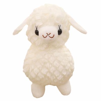 China Cute Plush Cuddly Plush Realistic Funny Sheep Stuffed Lamb Goat Animal Toy Gray Floral White Alpaca Wool Cloth Cotton Fabric Bank Large for sale