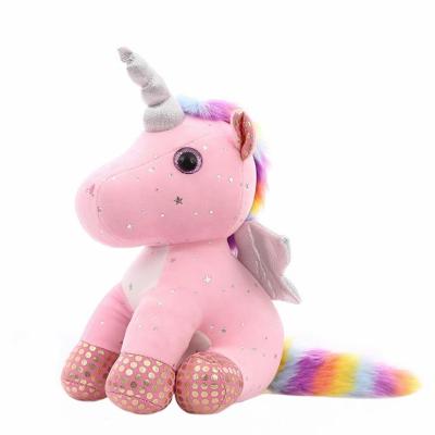 China Creative and Lovely Colorful Bolster Pink Unicorn Soft Toys Popular Stuffed and Plush Stuffed Squishamals Stuffed Toy Squeeze Shot for sale