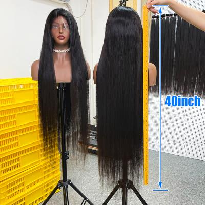 China Silky Straight Wave GS Virgin Cuticle Aligned HD Pre Plucked Full Lace Wigs, Brazilian Straight Lace Front Human Hair Wigs For Black Women for sale