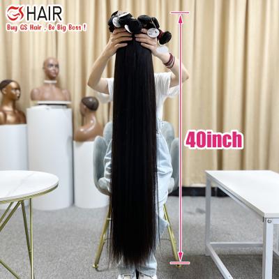 China GS Raw Vietnamese Silky Straight Wave Human Hair Bundle Weave 30Inch,Vietnam Virgin Bone Straight Hair Extensions With Closure for sale