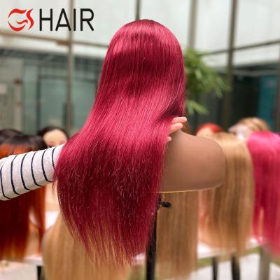 China Can Be Dyed Wholesale Hair Colored Red Wig, Hd Lace Front Wigs, Red Orange Pink Purple Wigs Lace Front Human Hair For Black Women for sale