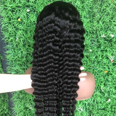 China Can Be Dyed Mongolian Curly 13x4 13x6 Front Lace Raw Natural Color Curly Hair Wigs 130% Density With Baby Hair Pre Plucked Wigs for sale