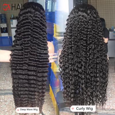 China Can Be Dyed Unprocessed Brazilian Hair HD Full Lace Curly Wig Vendors Water Wave Cuticle Aligned 100% Virgin Hair Wigs For Black Women for sale