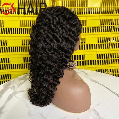 China Can Be Dyed And Bleached Unprocessed Brazilian Virgin Hair Deep Wave Wig Seller, Wholesale HD Transparent Loose Full Lace Front Closure 4x4 Lace Wig for sale