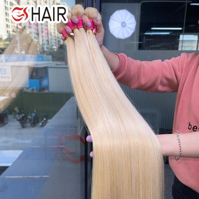 China Can be dyed cheap GS 613 blonde raw human russian virgin hair bundles, 613 blonde hair weave extensions, 613 cuticle aligned human hair for sale