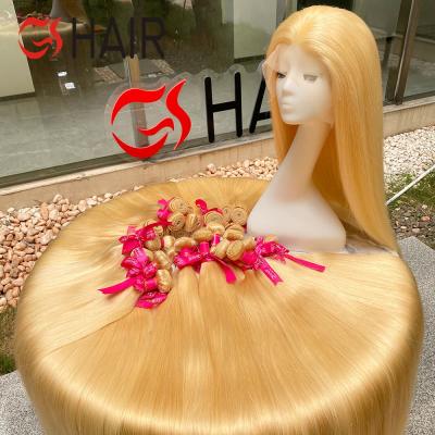 China Wholesale 613 Silky Straight Wave Cuticle Aligned Virgin Hair, Russian Blonde Virgin Hair Bundle, 30 Inch Blonde Brazilian Hair Extension for sale