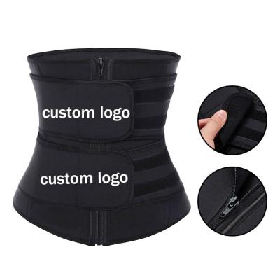 China Brand Brand Black Double Belt Latex Waist Trainer Xxs-6Xl Waist Trainer Private Label High Quality Breathable Custom Shaper Belt for sale