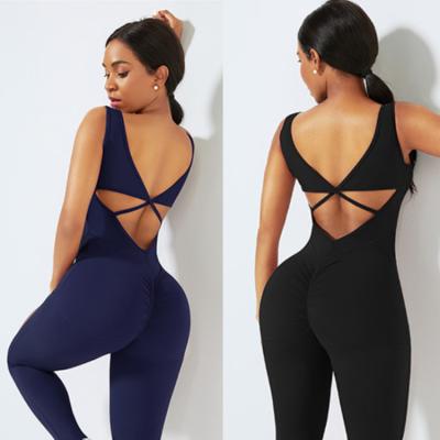 China QUICK DRY Women Bodycon Overalls Rompers Exercise Workout Overalls 2021 Sleeveless Women Overalls Rompers for sale