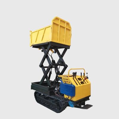 China Building Material Stores Agriculture Machinery 1 Ton Loading Weight Mini Crawler Dumper Scissor Lift Track Dumper for sale