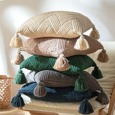 China Anti-Static Knit Bulky Baby Chenille Pompom Cable Crochet Knot Cushion Blanket Softly for sale