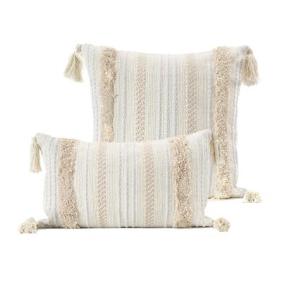 China Bohemian Soft Neutral Decorative Square Tassel Woven Couch Sofa Cushion Tufted Cover for sale