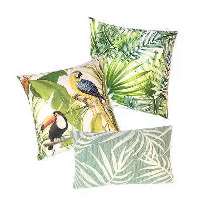 China 2021 Anti-static New Pattern Green Plant Pillow Cushion Custom Sofa Car Cushion for sale