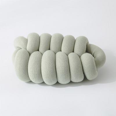 China Liso European and American Home Style Creative Handmade Chunky Knotted 3D Seat Pillow for Home Decorative for sale