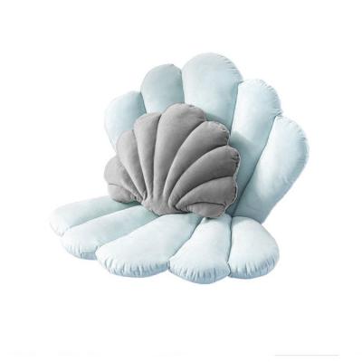 China Velvet Plush Scallop Anti-Static Multicolor Sea Shell Shape Padded Cushion Pillow for sale