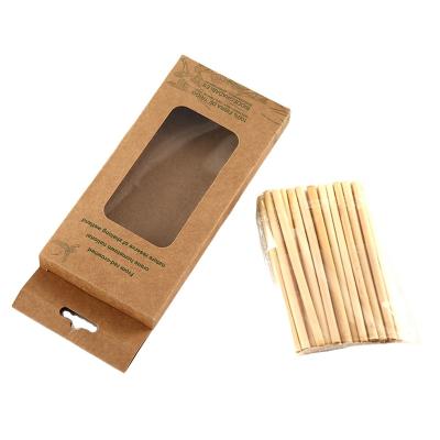 China 50pcs Diameter 7 8 9 10 11 Mm 20cm 6 Box Brush Customized Reusable Bamboo Drinking Straws Eco - Friendly Porcelain Brown Natural Plant Reed Straws for sale