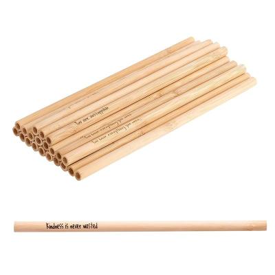 China Eco-friendly diameter 6.3 7 8 9 11 12mm 200 210 220mm length natural custom logo china wholesale drinking straws reusable bamboo straws for sale