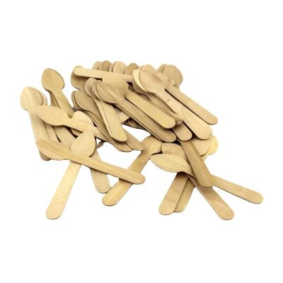 China Cheap Disposable Wooden Spoon Disposable Mini Food Grade Wooden Ice Cream Spoon for sale