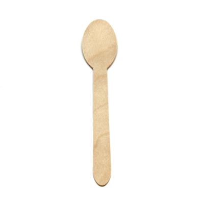 China 100pc 16cm Disposable China Factory Eco-friendly Compostable Biodegradable For Take Out Food Wooden Cutlery Disposable Wooden Spoon for sale