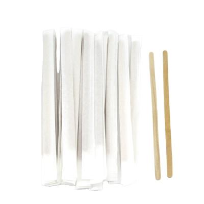 China Sustainable High Quality Disposable Individual Tea Drink Sticks Wooden Coffee Stirrer for sale