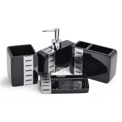 Китай Hot Sale Fashional 4 Pcs Resin Bathroom Set Bath Accessories Toothbrush Holder Soap Set продается