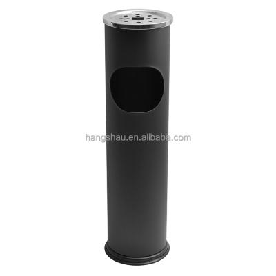 China Public Hole Viable Body Indoor Or Outdoor Trash Bin Receptacle Metal Waste Bin Ashtray Holder Trash Can for sale