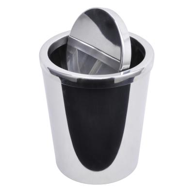 Китай 5L Stainless Steel Viable Flip Top Rotatable Dust Bin Dust Bin Swing Lid Indoor Waste Bin Trash Can продается