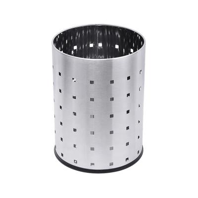 China Durable 9L Stainless Steel Office And Hotel Use Anti-Slip Open Top Trash Can for sale