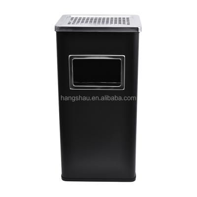 China Commercial Use Sustainable Iron Hotel 30L Ashtray Rectangular Waste Bin for sale