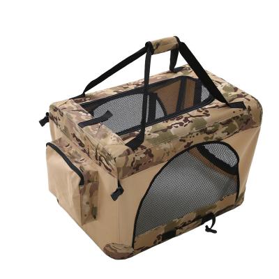 China 2023 New Product Stocked Dog Travel Crate with Strong Steel Frame, Collapsible Pet Crate, Portable Dog Crate for Large Cats and Small Dogs for sale