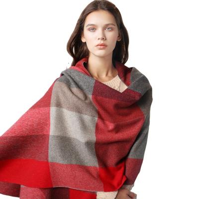 China Hot Sale Designer Scarf Elegant Soft Feeling Cashmere Color Blocked Instant Shawl Scarf Women Winter Hijab for sale