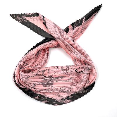 China Spring Fold Neck Scarf Women Elegant Muslim Hijab Square Scarf Soft Smooth Feeling Silk Satin Satin Other Scarves for sale