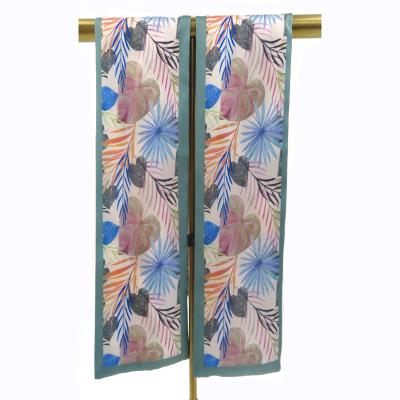 China ZL0072 Gift Rectangular 2021 Vintage Rectangular Satin Shawl Scarf Women Scarf Floral Satin Ribbon Scarf Women Scarf for sale