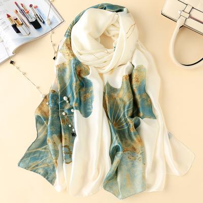 China ZL0199 Fashion Foulard Digital Silk Scarf Custom Silk Printing Long Scarves for sale