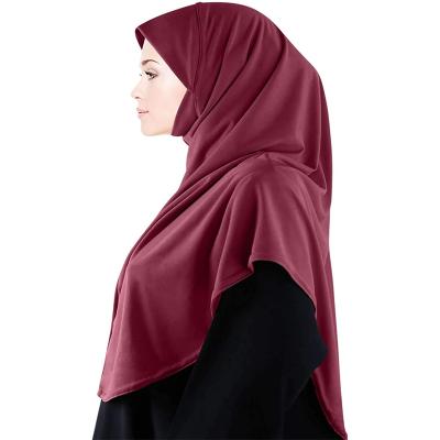 China Factory price clothing scarf shawl thin cotton hijabs decorative high quality pure plain color elastic scarf women's thin hijabs for sale