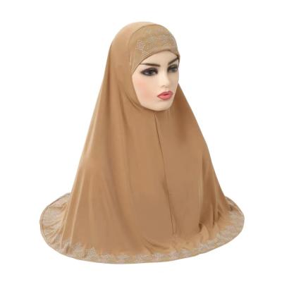 China ZL0079 2021 Milk Lactate Nature Hijab Prayer Women's Plain Islamic Hijabs Muslim Fashionable Long Fiber Material Scarf for sale