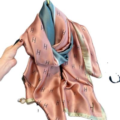 China European American Manufacture Wholesale Custom Design Luxury Brand Printed Silk Designer Hijabs Scarves Ladies Chiffon Stoles for sale