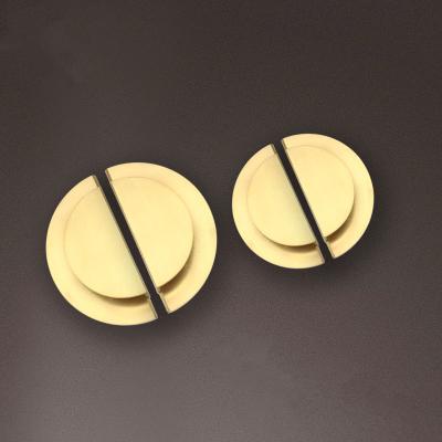 China Round Cabinet 100mm/140mm Diameter Cabinet Knobs Wardrobe Handles Drawer Pull Knobs Brass Gold Furniture Door Pulls Factory Directly for sale