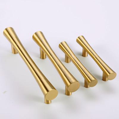 China Cabinet Gold Brass Cabinet Handles T Bar Kitchen Door Knobs Drawer Handles Cylinder Wardrobe Handle Dresser Pulls for sale