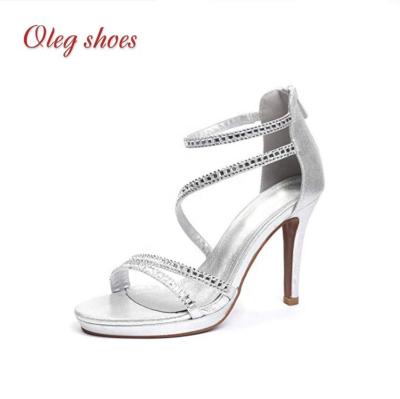 China Anti-Slippery Casual Dress Party Even Shoes Stiletto Heel Sandals Ankle Strap Open Toe Pump for sale