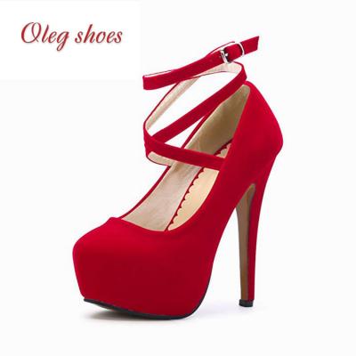 China Durable Dress Dress High Heel Shoes Women Ankle Strap Platform Pumps for sale