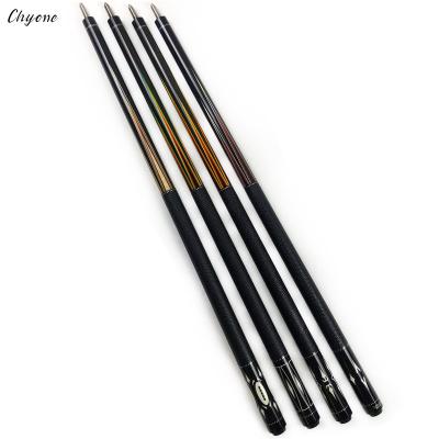 China Custom Maple Chyone Wood Veneers with Dots Inlay Black Wood Billiard Cue 3/8-10 Common Laminated Shafts Spliced ​​Carom Cue Billiard Cue for sale