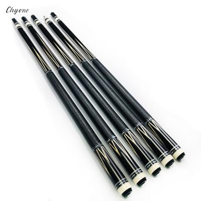 China Custom Silver Maple Wood Billiard Cue Chyone Dots Inlay Ebony Wood JMC Ebony Maple 1/2 Shafts Carom Cue Stick Black Hard Common Billiard Cue for sale