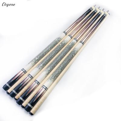 China Custom Black Maple Chyone Ebony Wood With 12 Point Inlay Billiard Cue Laminated Shafts Handmade Snooker Pool Cue for sale