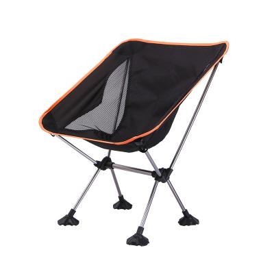 China Custom HK Logo Leisure Ultralight Collapsible Aluminum Camping Easy-Carrying Beach Chair Relax Moon Chair OEM for sale