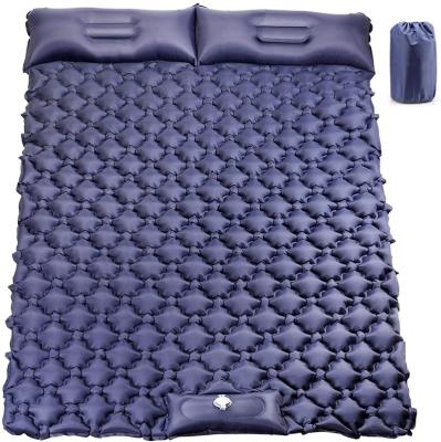 China Double Sleep Pad HK Sleep Pad Upgraded Camping Inflatable Foot Press Pads With Pillow Waterproof Comfortable Air Mattress For Tents for sale