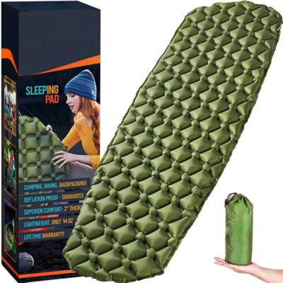 China HK Waterproof Camping Mat Self Inflating Sleeping Pad With Attached Light Pillow Air Sleep Pads for sale